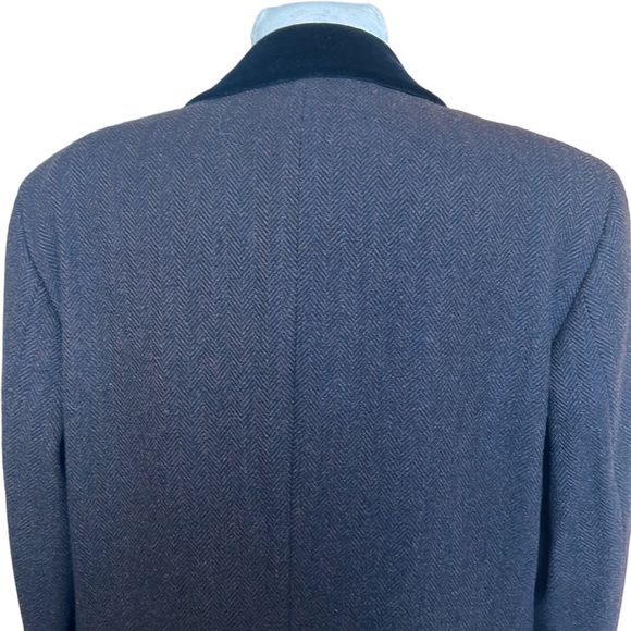 Dunhill Men’s Wool Coat Herringbone Brown Long 2X - Picture 7 of 16